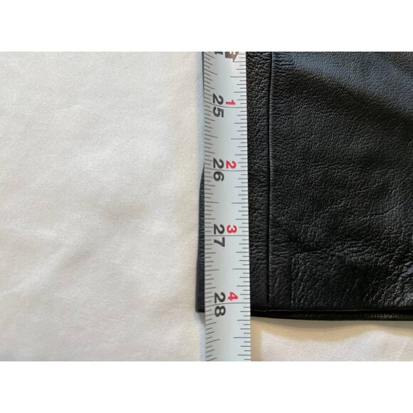 Vintage 100% Real Leather VENEZIA High Waist Straight Leg Pants ~MOTO SIZE 14/HO - Picture 10 of 10